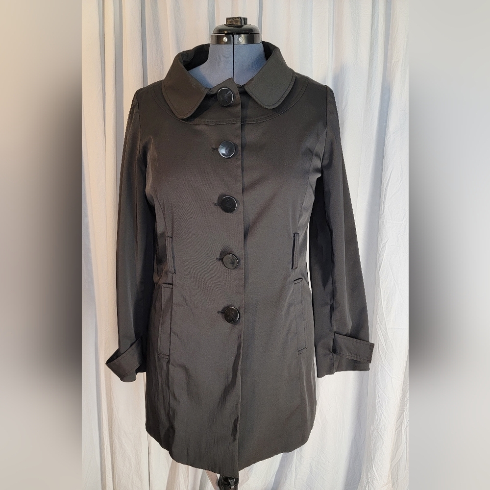Harvé Benard Women's Midi Black Trench Coat